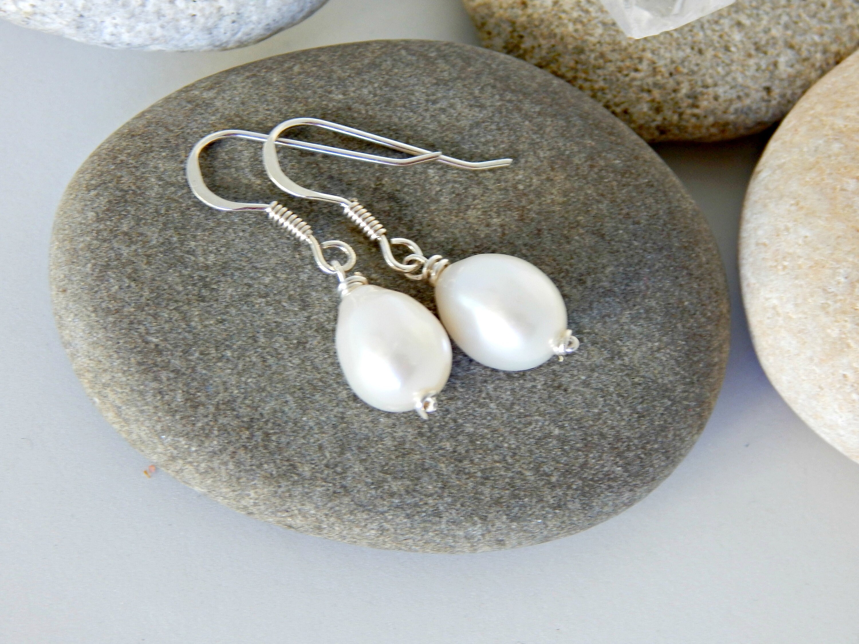 Orecchini Pendenti In Perle D'Acqua Dolce Barocche 10-11mm Con Zirconi - Argento 925 Rodiato - Secret & You - Regalo In Scatola