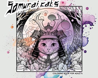 Gatos Samurai Vol 1 - Libro para colorear