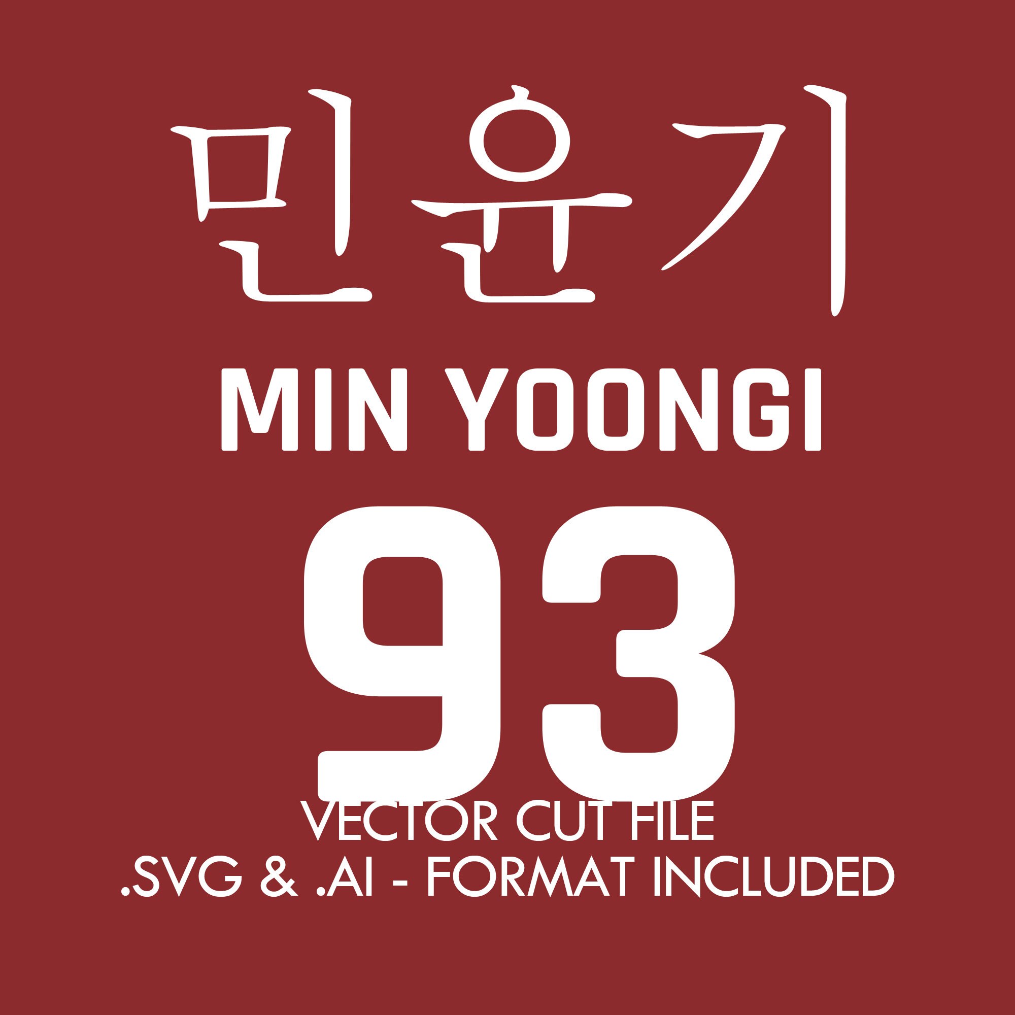 Min Yoongi Vector Cut File