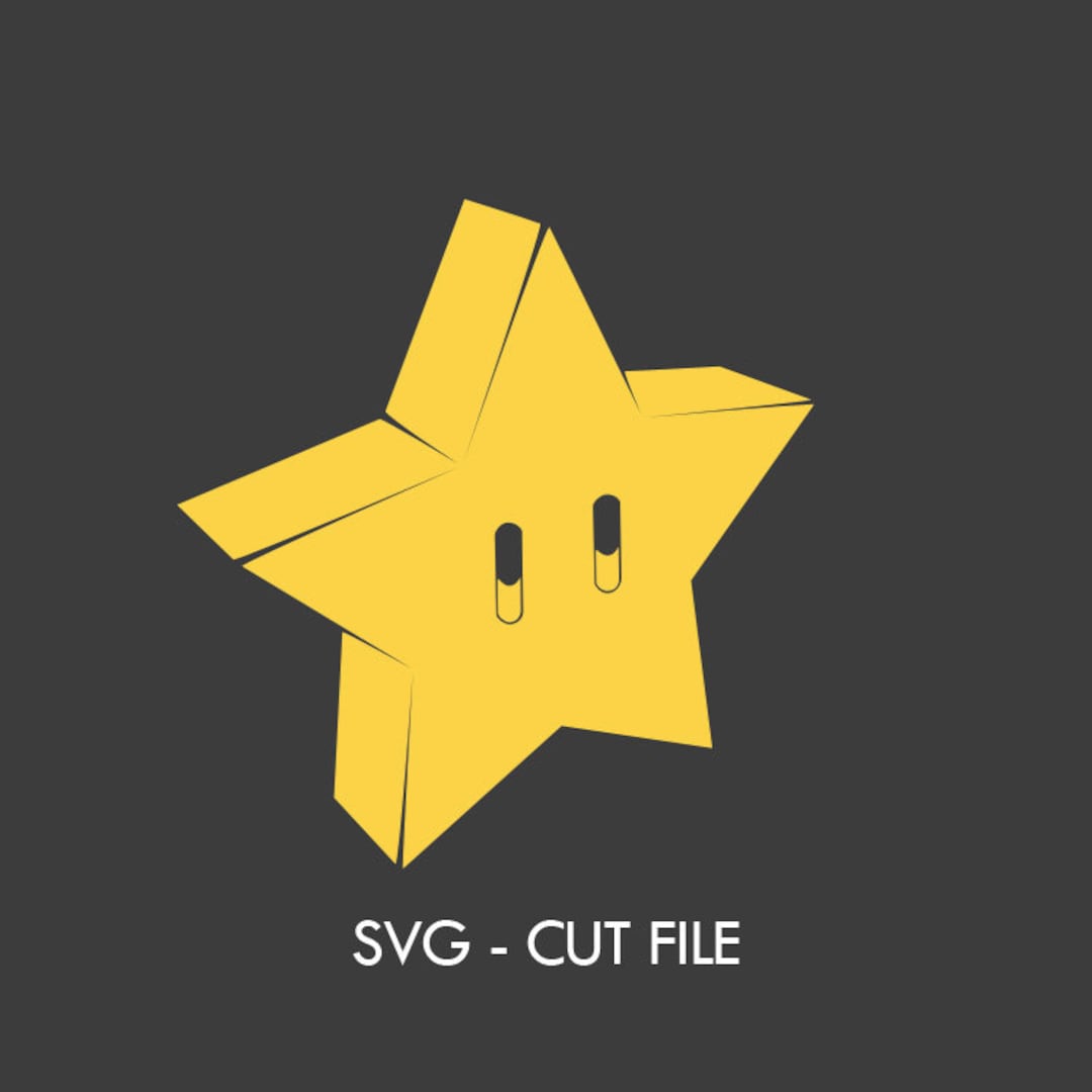 Super Mario Star SVG Vector Cut File for Decals, Vinyl Art and T-shirt