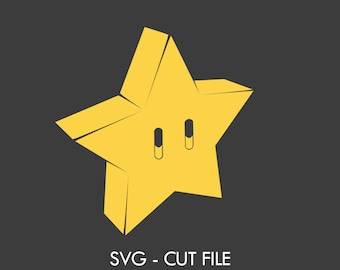 Super Mario Star - Archivo de corte vectorial SVG para calcomanías, arte de vinilo e impresión de camisetas