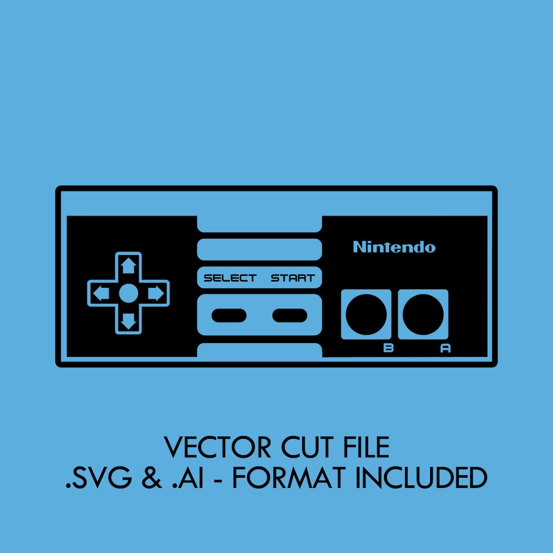 Hand Drawn Fanart Vector of the NES Controller SVG/AI Vector Cut File ...