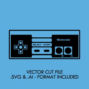 Hand drawn fanart vector of the NES controller - SVG/AI Vector Cut file