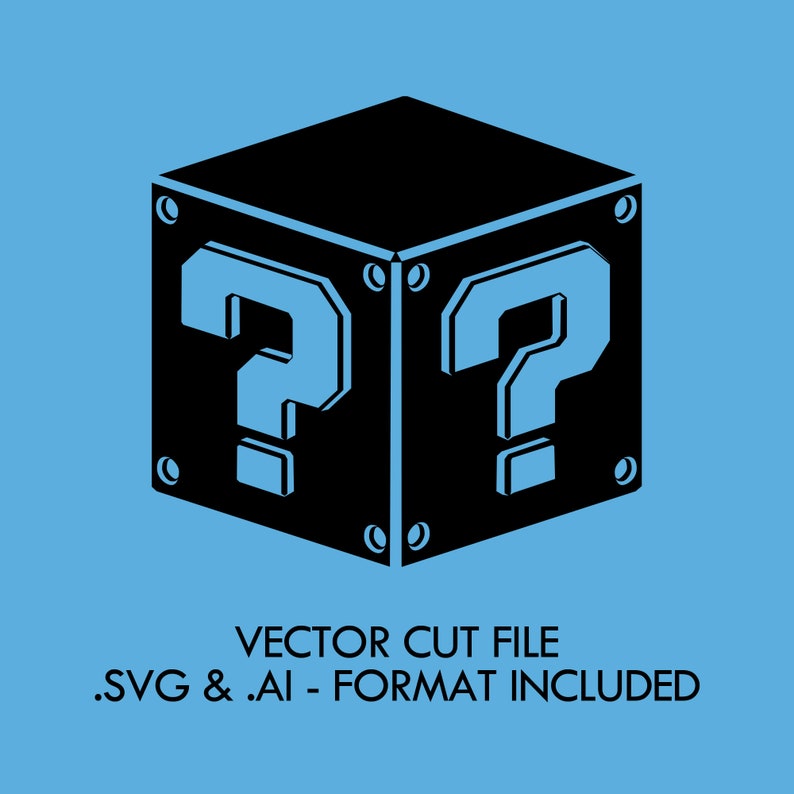 Download Super Mario Question Mark Block SVG/AI Vector Cut file for ...
