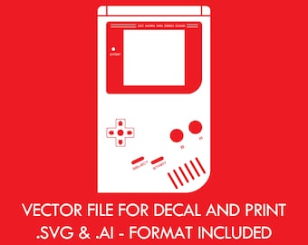 Ilustración de Gameboy / Archivo de corte vectorial SVG/AI / Videojuego portátil retro nostálgico