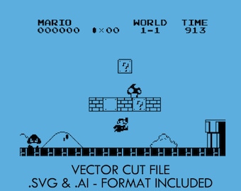 Super Mario, el comienzo - Archivo de corte vectorial SVG/AI
