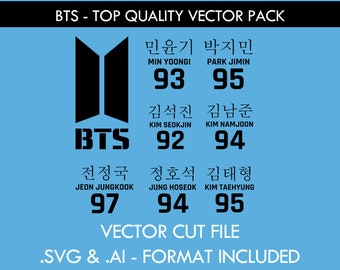 BTS MemberPack - Archivos de corte vectorial .SVG/.AI