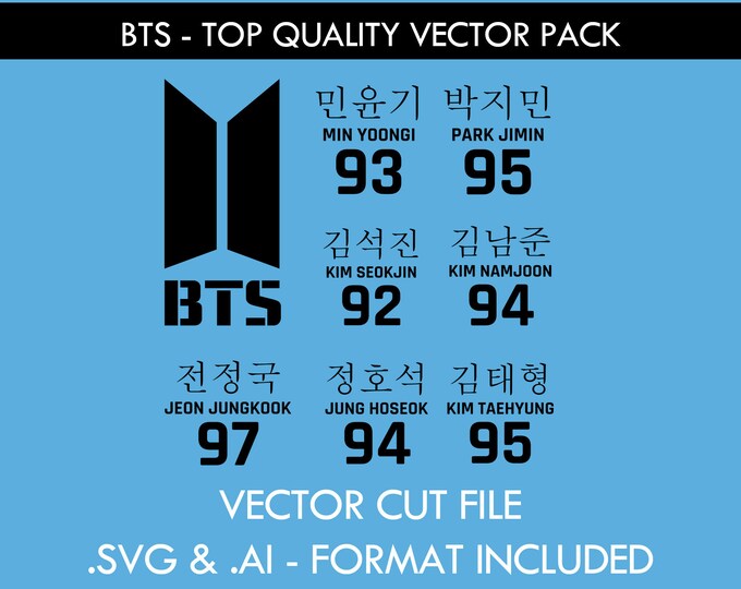 BTS Memberpack - .SVG/.AI Vector Cut Files - Etsy