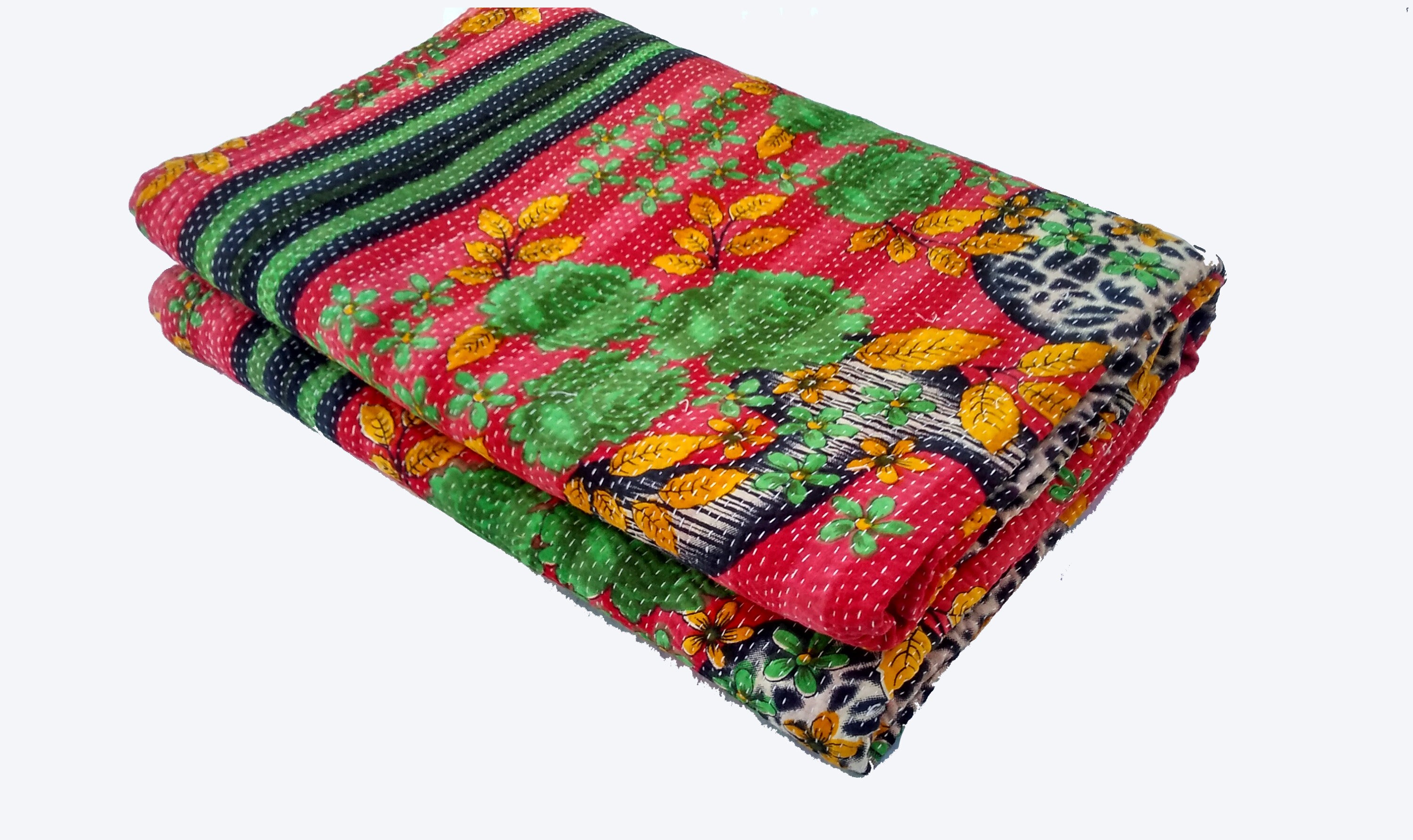 Fine Stitch Kantha Blanket Twin Size Kantha Quilt Kantha Etsy