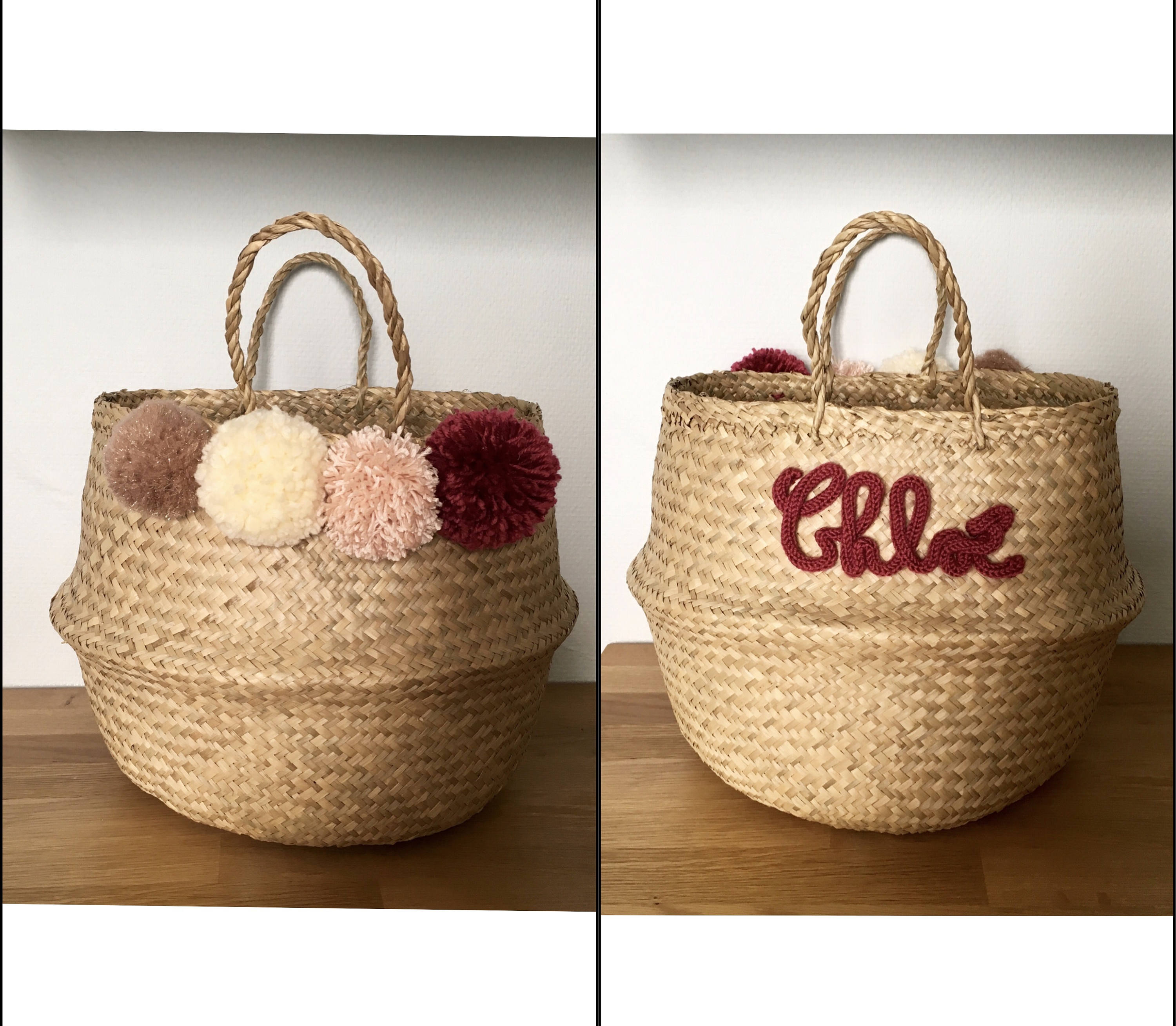 Paniers Pompons - Prénom/Message Personnalisable