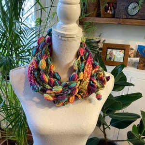 Rainbow crochet neck garland shawl with pompoms -handmade neck accessories -handmade gift - boho style woman accessories -1qty