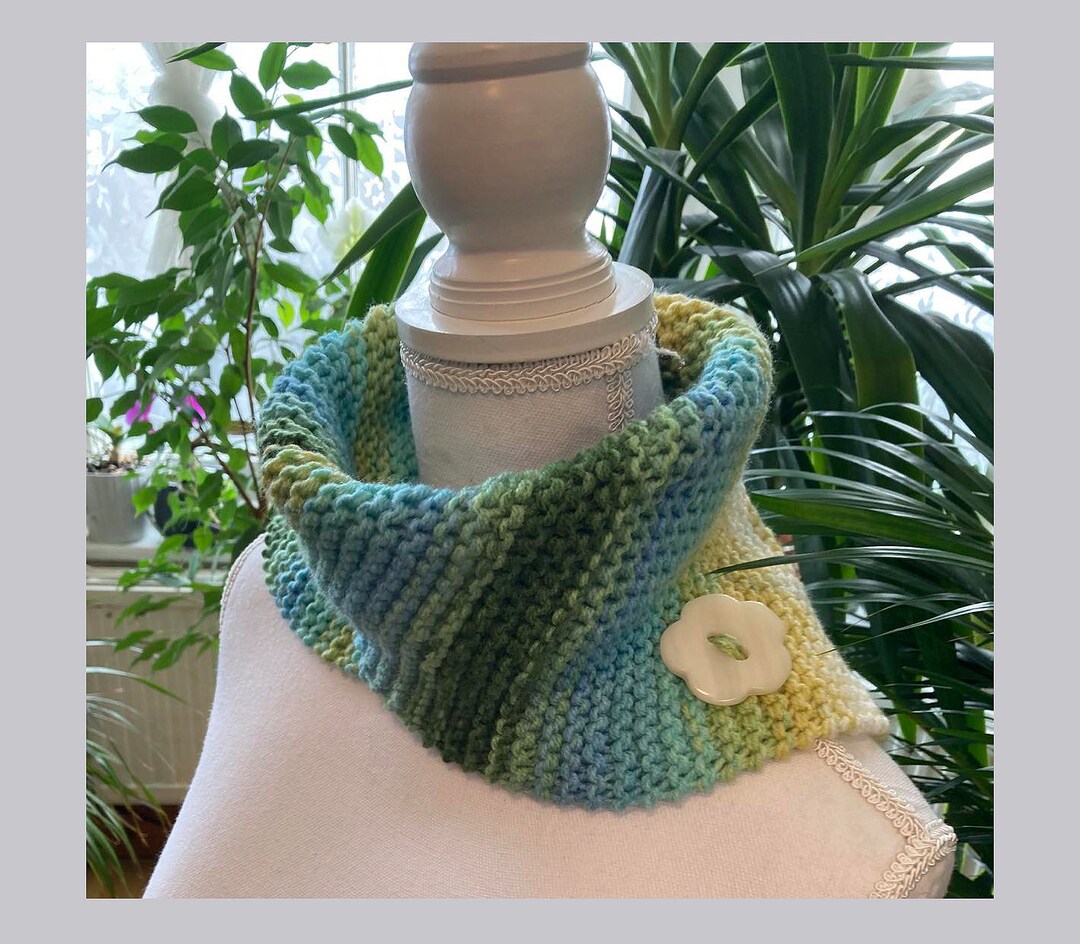 Gradient Bluegreenyellow Neck Warmer Neck Wrap Shawl Neck Warmer hand