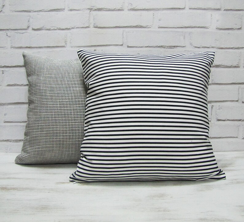 Ready to ship/Two cotton pillows black white abstract pattern image 4