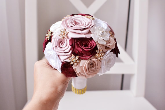 Wedding Flowers Blush Pink Rose crystal Bouquets Bride Flowergirl Bridesmaid