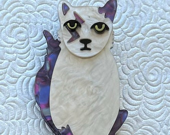 Broche de estilo vintage de gato único