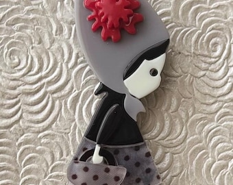 赤ずきんのヴィンテージスタイルのブローチ - Etsy 日本