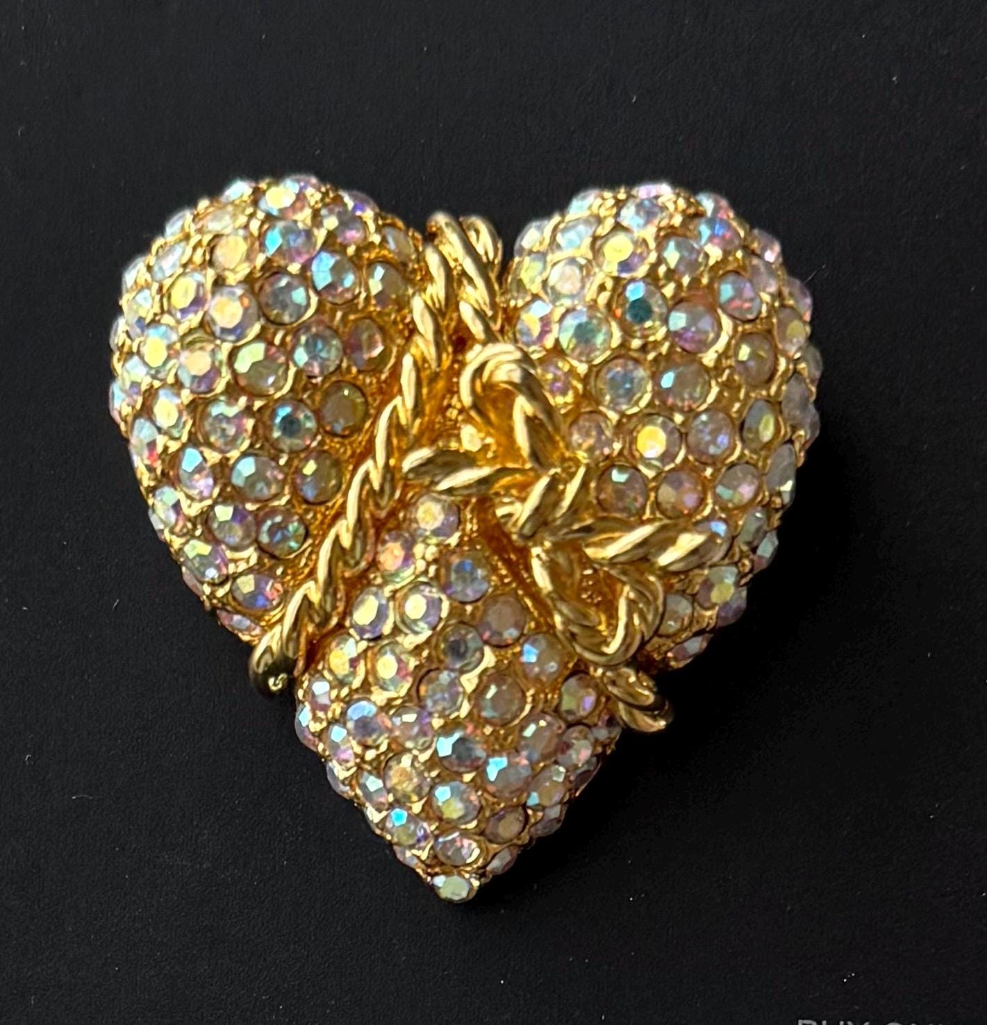 Vintage Heart  brooch signed Graziano