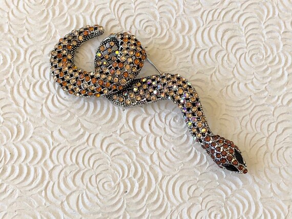 Unique vintage style large Snake Brooch & Pendant - image 4