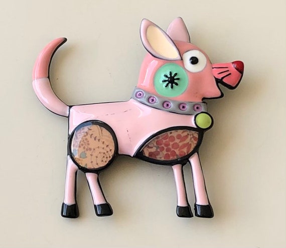 Adorable artistic wild dog vintage style brooch - image 4
