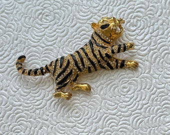 Broche de tigre vintage único