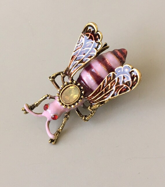 Vintage Style Large Bee Brooch Etsy