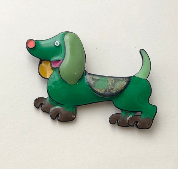 Adorable vintage  style artistic Dachshund dog br… - image 4