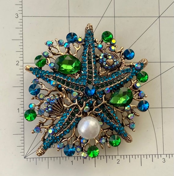 Vintage style   Oversized starfish brooch 1.59 0z - image 2