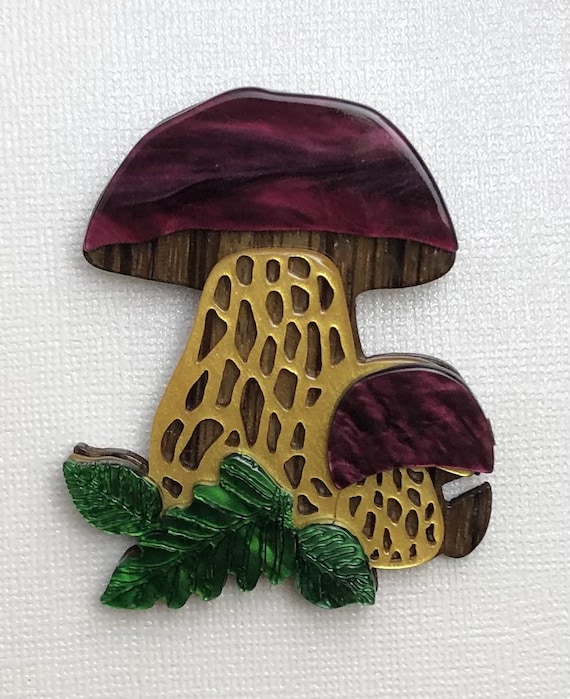 Unique large mushroom brooch - image 1