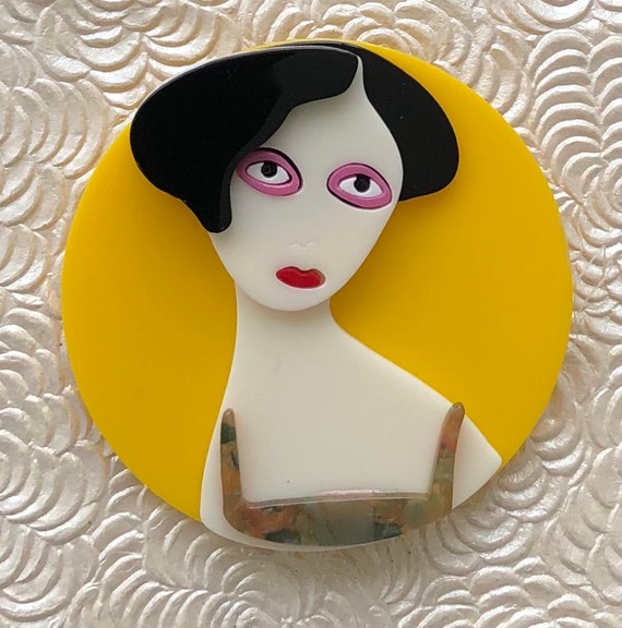 ユニークな女性の顔のヴィンテージスタイルのブローチ - Etsy 日本