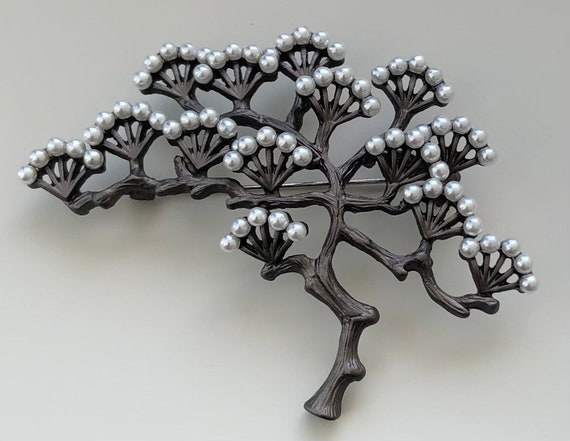 Unique Japanese tree vintage style brooch - image 4