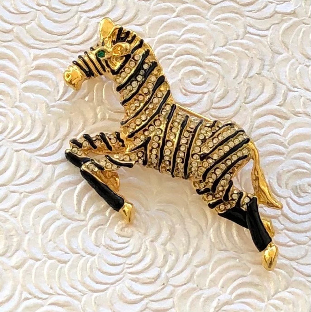 Adorable Vintage Style Large Zebra Head Brooch - Etsy