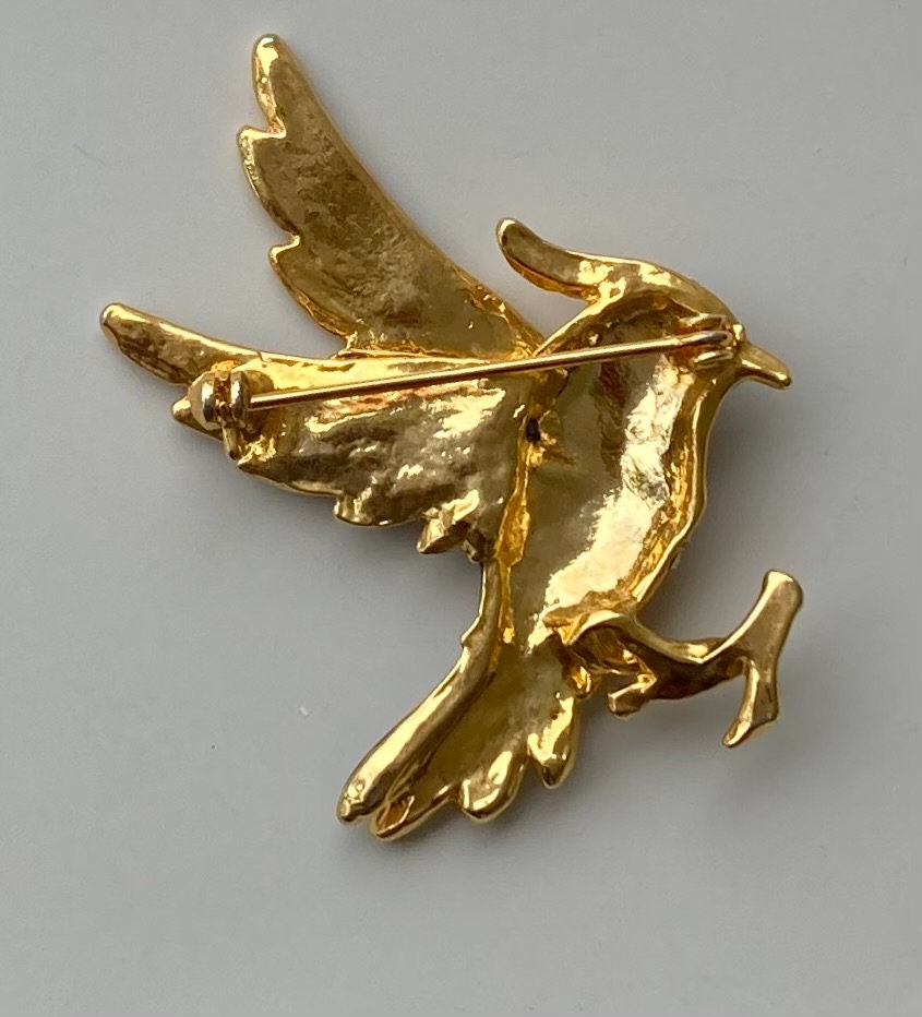 Broche Vintage En Laiton CZ, Broche Pour Femmes Et Hommes, Animal Phoenix Oiseau émail Multicolore, Bijoux