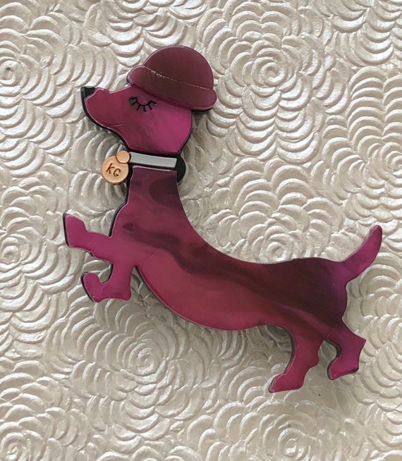 Unique  vintage style  dog oversized brooch