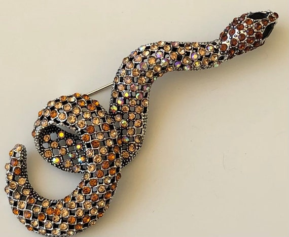 Unique vintage style large Snake Brooch & Pendant - image 7
