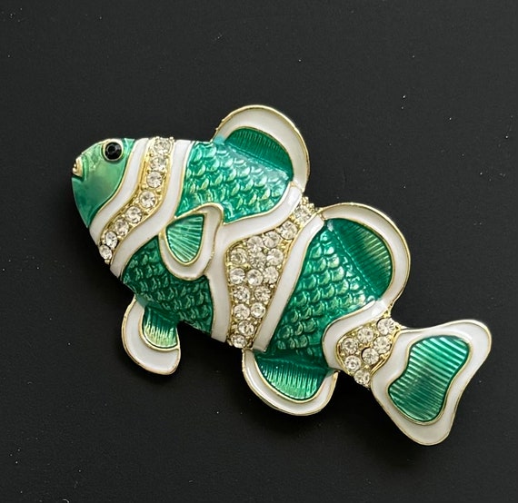 Unique vintage tropical fish brooch - image 1