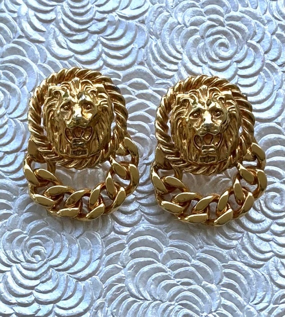 Lion Knocker Earrings – Post Back