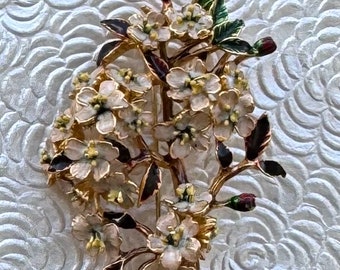 Vintage flower tree branch brooch