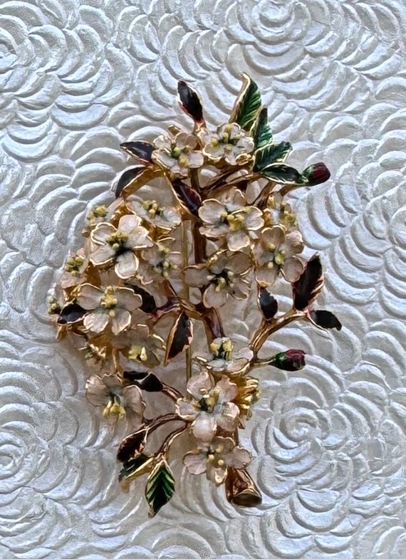 Vintage flower tree branch brooch
