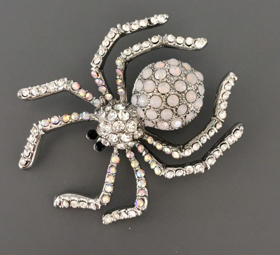 Diamond spider brooch clearance