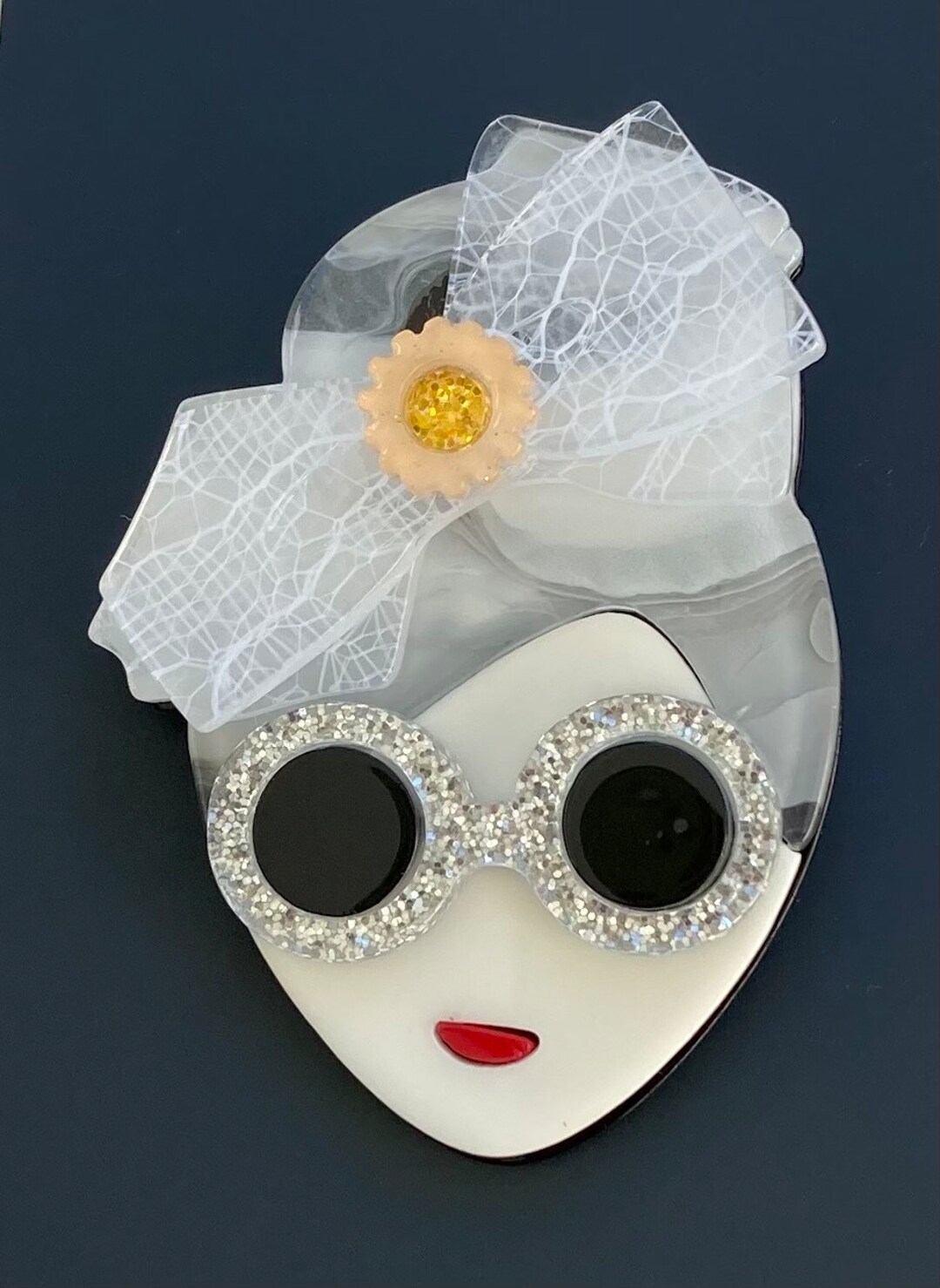 Unique Vintage Style Lady Face Brooch Etsy