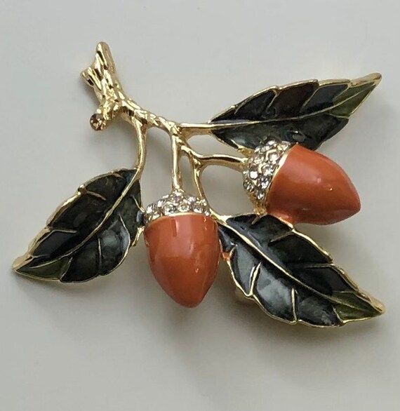 Adorable Vintage Style Acorn Brooch Pendant Etsy Australia