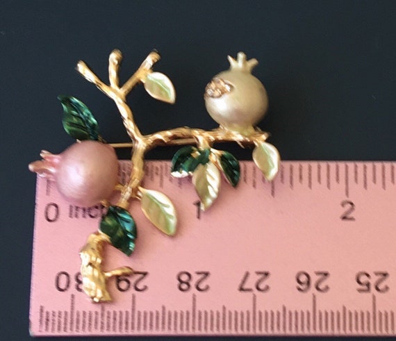 Unique Pomegranate tree branch  brooch - image 3