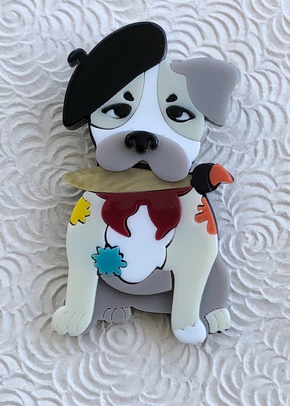 Adorable french bull dog Brooch