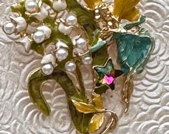 Schattige broche in vintage-stijl sprookjesachtig/lelietje-van-dalen