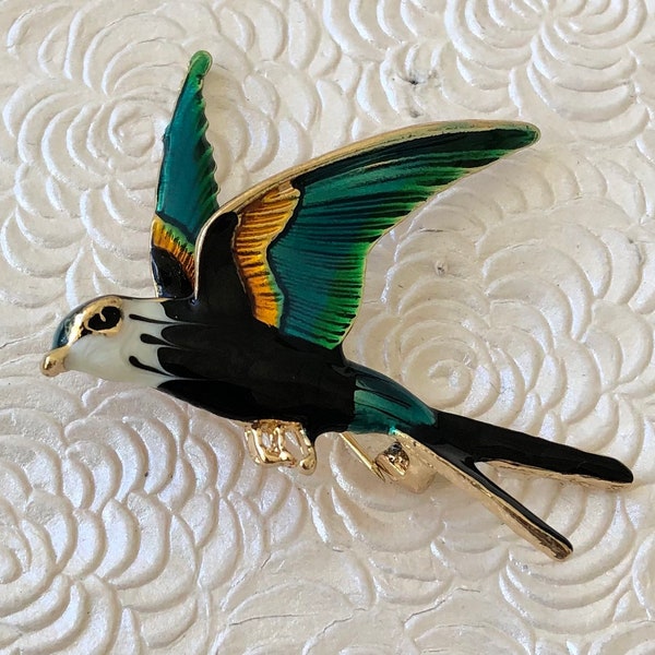 Unique vintage style swallow bird  vintage style brooch