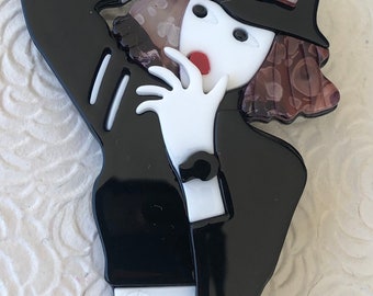 Unique lady acrylic brooch