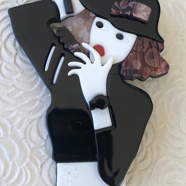 Unique lady acrylic brooch