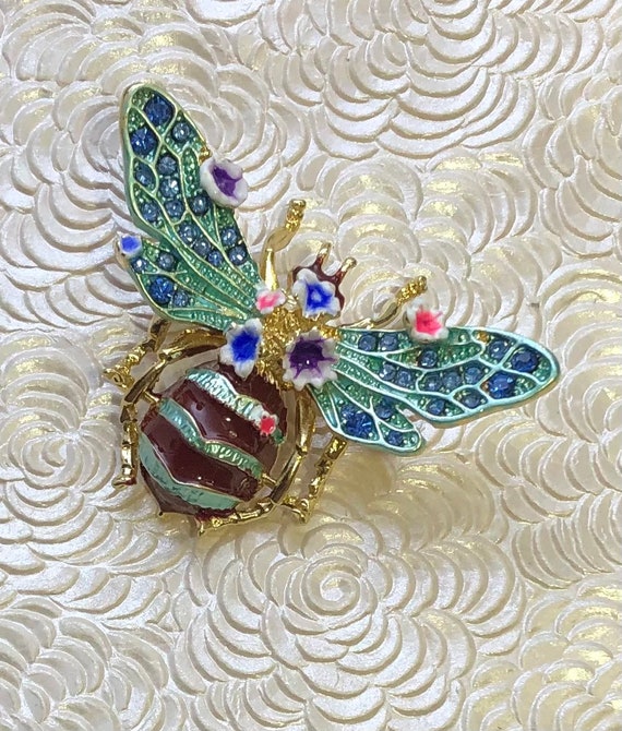 Unique Large Bee Vintage Style Brooch Etsy