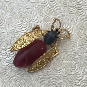 Unique large bee vintage style brooch