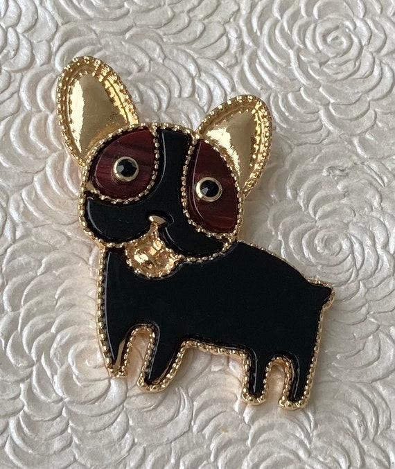 French bull dog acrylic brooch